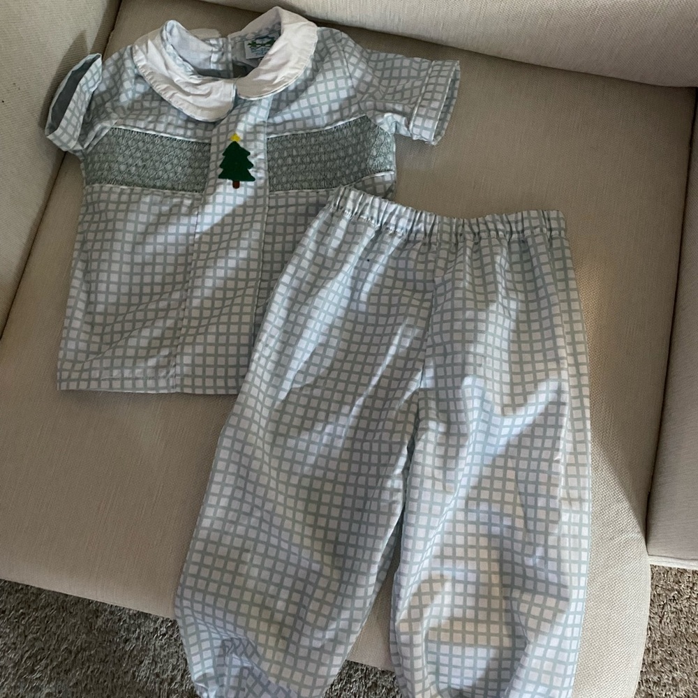 Smocked boys Christmas outfit